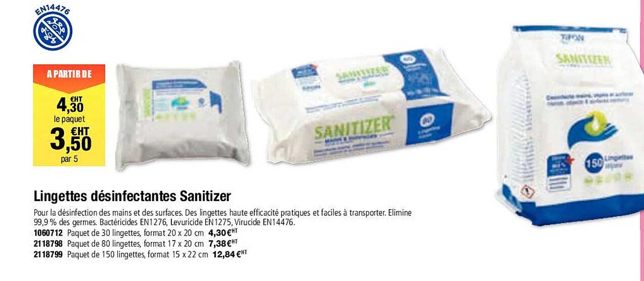 lingettes désinfectantes sanitizer