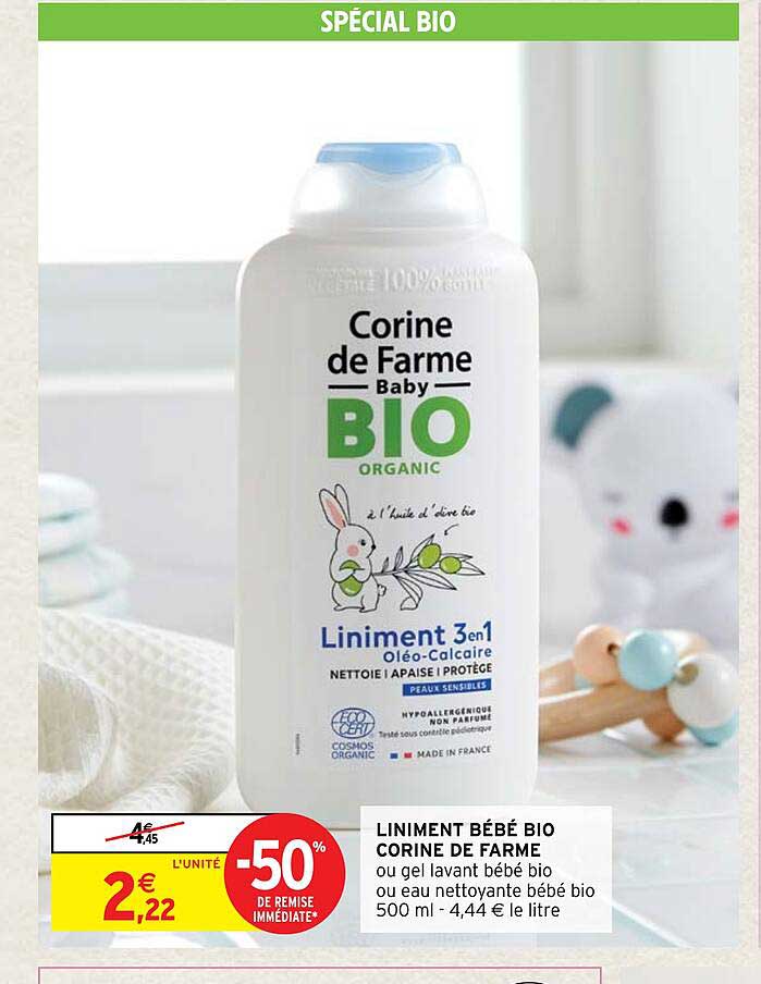 liniment bébé bio corine de farme