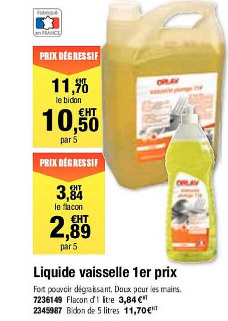 liquide vaisselle 1er prix