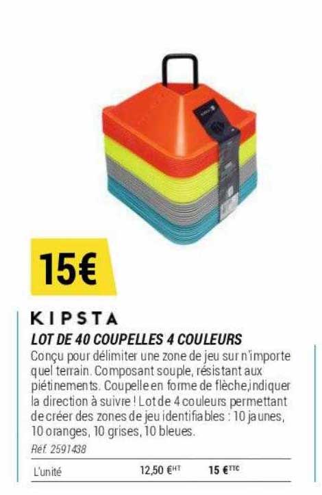 Lot De 40 Coupelles 4 Couleurs Kipsta