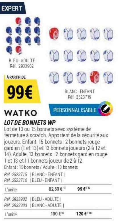 lot de bonnets wp watko