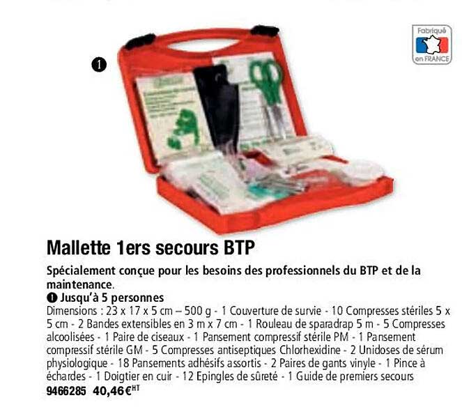 mallette 1ers secours btp