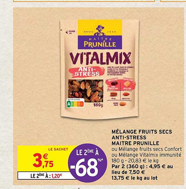 mélange fruits secs anti-stress maître prunille
