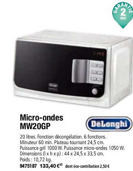 micro-ondes mw20gp dëlonghi