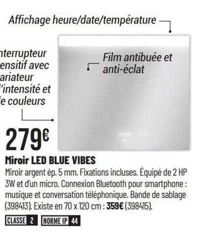 Miroir Led Blue Vibes