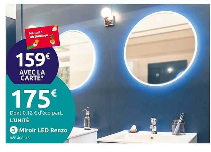 miroir led renzo