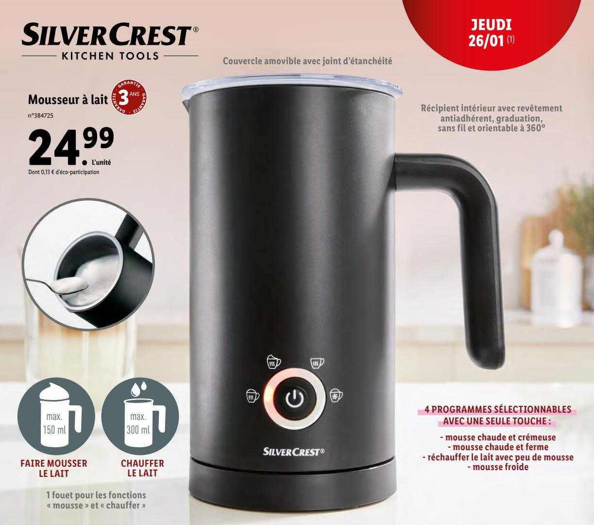 mousseur à lait silver crest