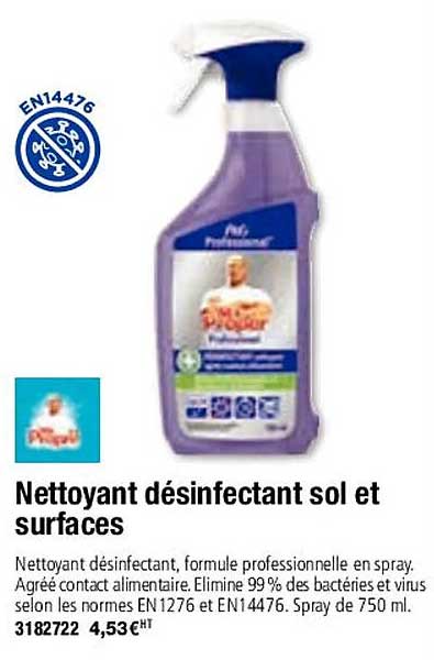 nettoyant désinfectant sol et surfaces mr propre