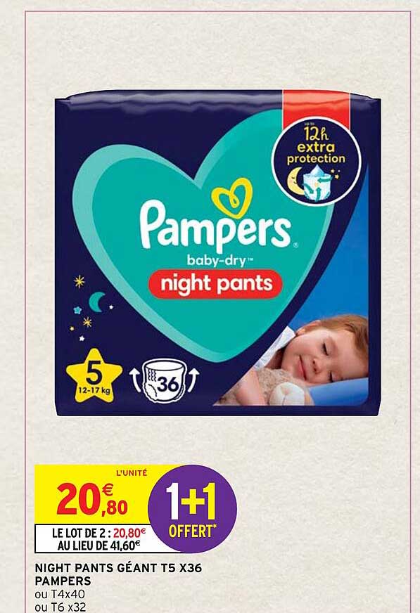 night pants géant t5 x36 pampers