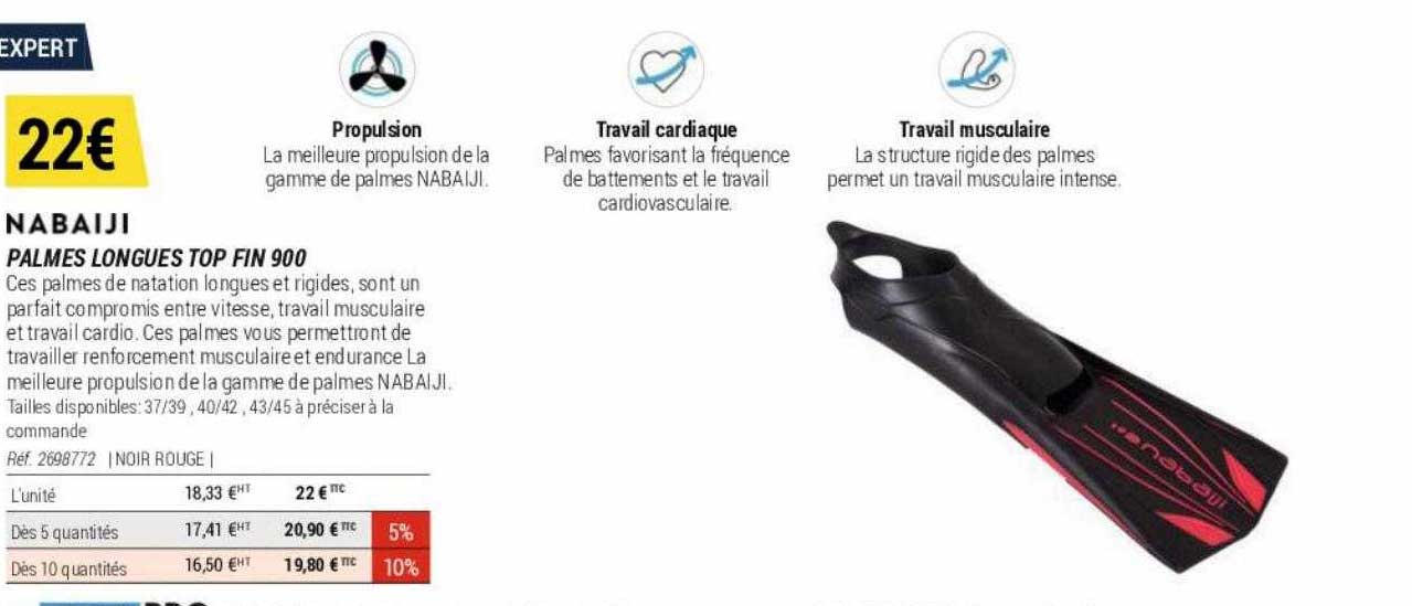 palmes longues top fin 900 nabaiji