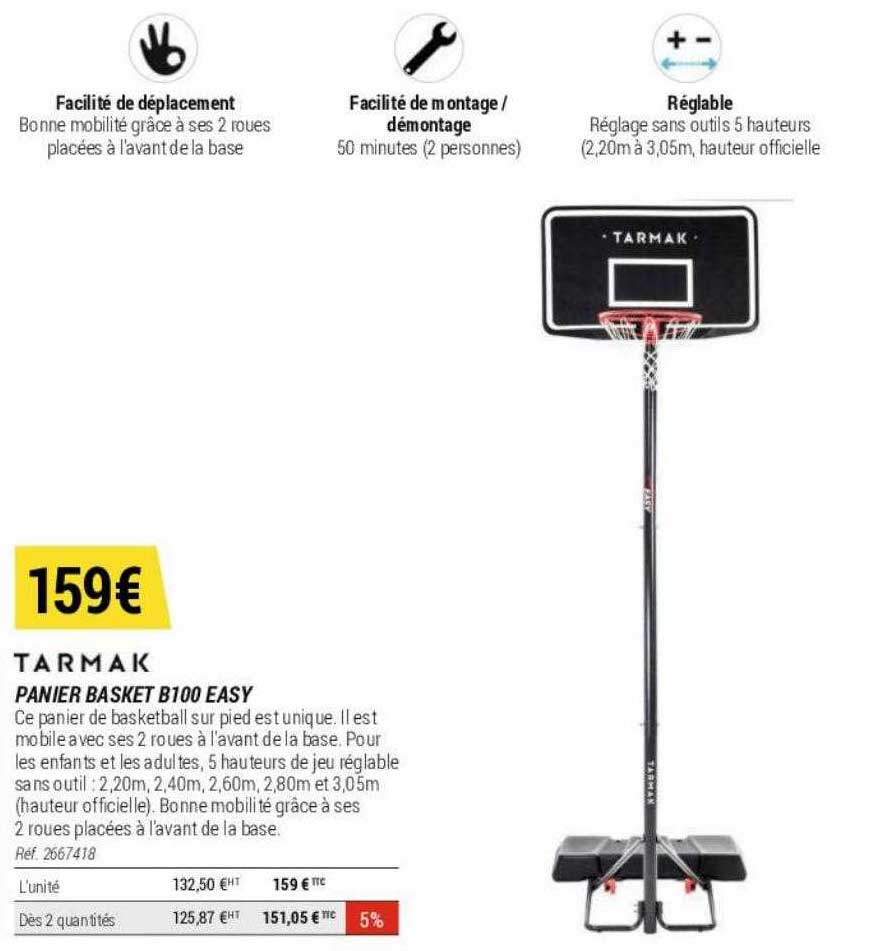 panier basket b100 easy tarmak