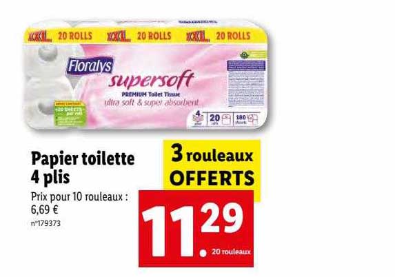 papier toilette 4 plis floralys