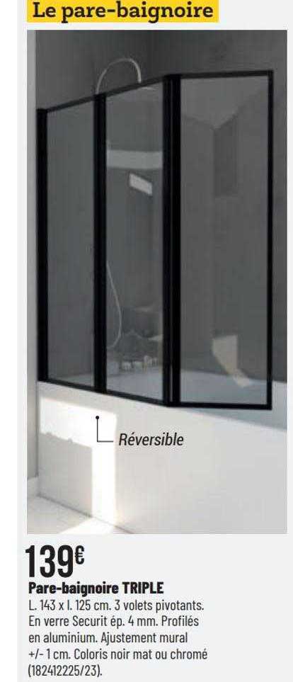 pare-baignoire triple