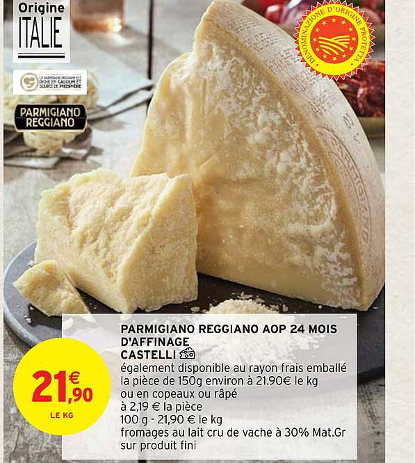 parmigiano reggiano aop 24 mois d'affinage castelli