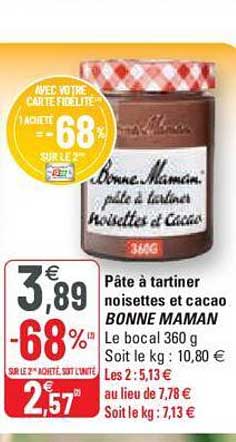 pâte à tartiner noisettes et cacao bonne maman