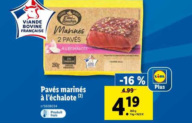pavés marinés à l'échalote