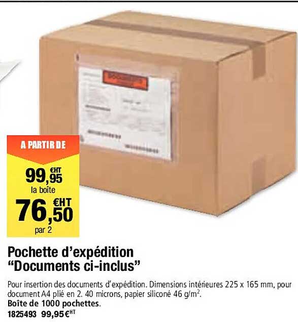 pochette d'expédition "documents ci-inclus"
