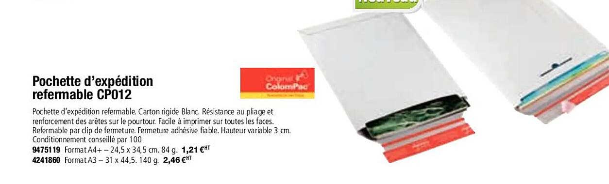 pochette d'expédition refermable cp012