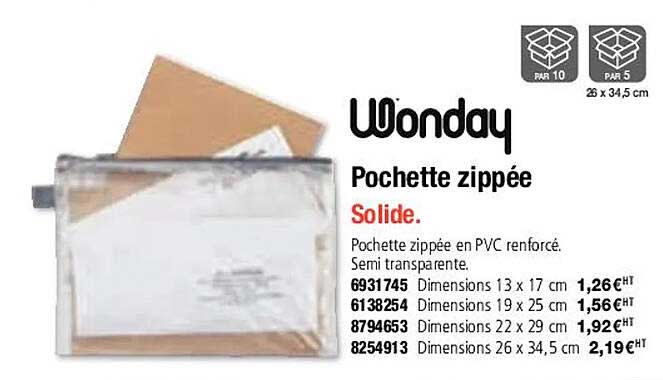 pochette zippée wonday