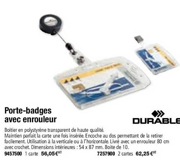 Porte-badges Avec Enrouleur Durable