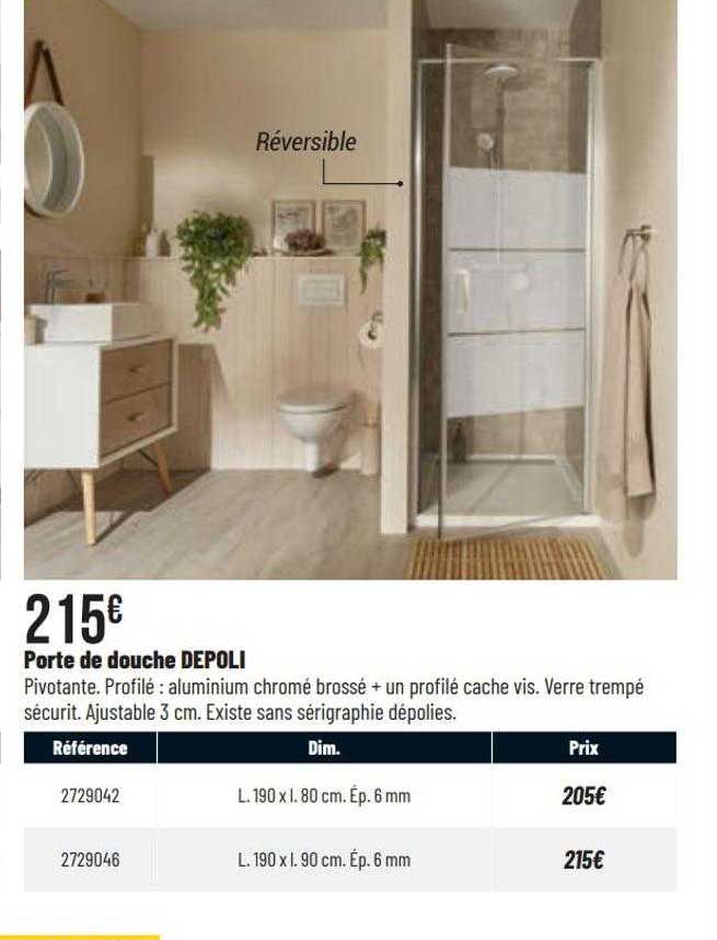 porte de douche depoli
