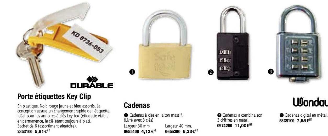 porte étiquettes key clip durable