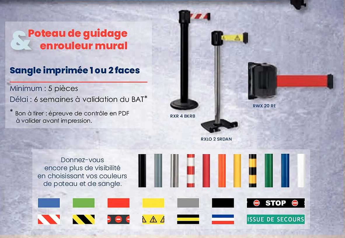 Poteau De Guidage & Enrouleur Mural