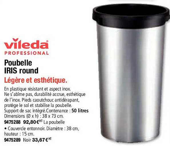 poubelle iris round vileda professional