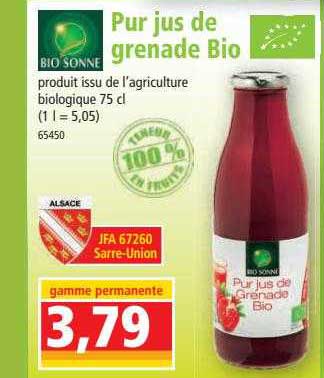 pur jus de grenade bio bio sonne