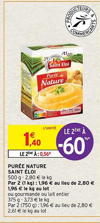 purée nature saint éloi