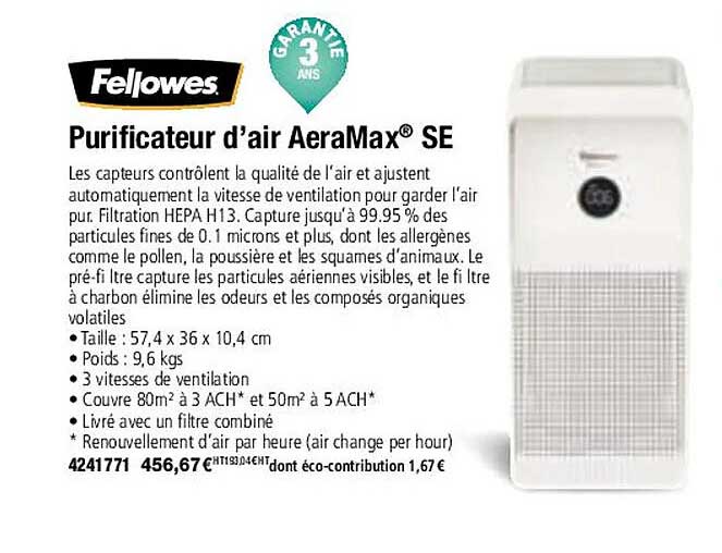 purificateur d'air aeramax se fellowes