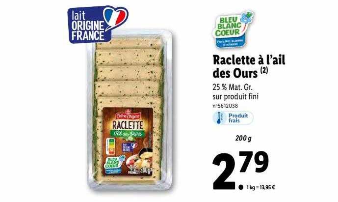 Raclette à L'ail Des Ours