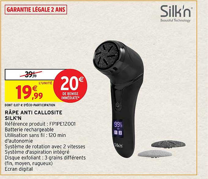 râpe anti callosite silk'n