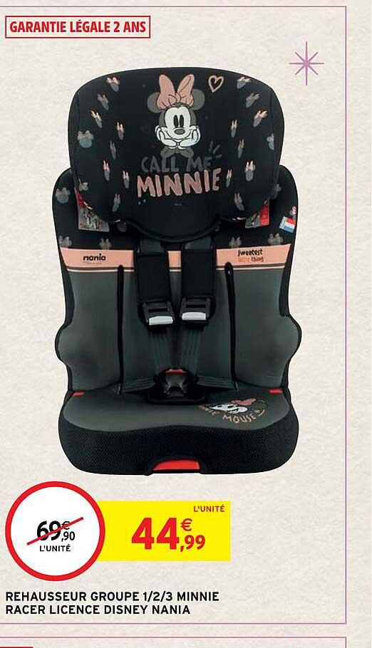 rehausseur groupe 1-2-3 minnie racer licence disney nania