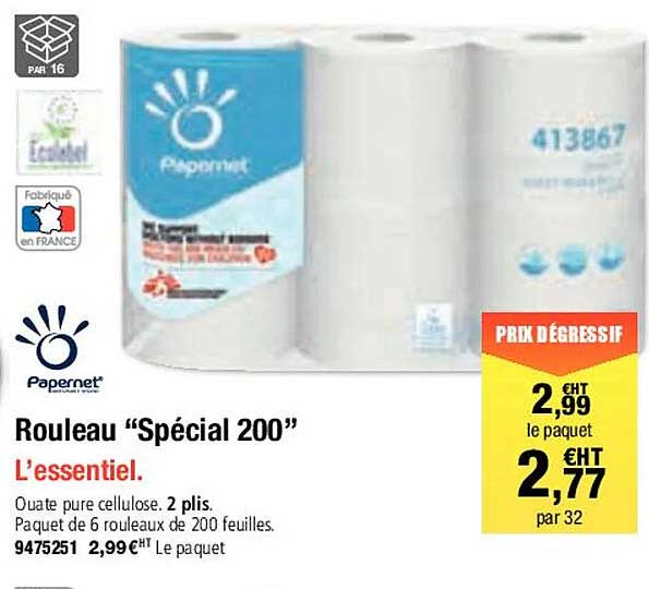 rouleau "spécial 200" papernet