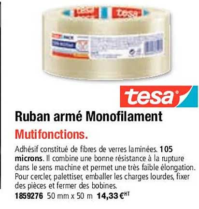 ruban armé monofilament tesa