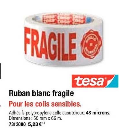 ruban blanc fragile tesa