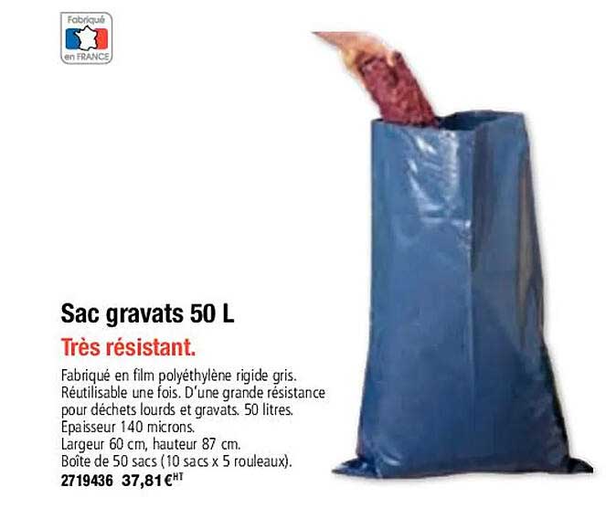 sac gravats 50l