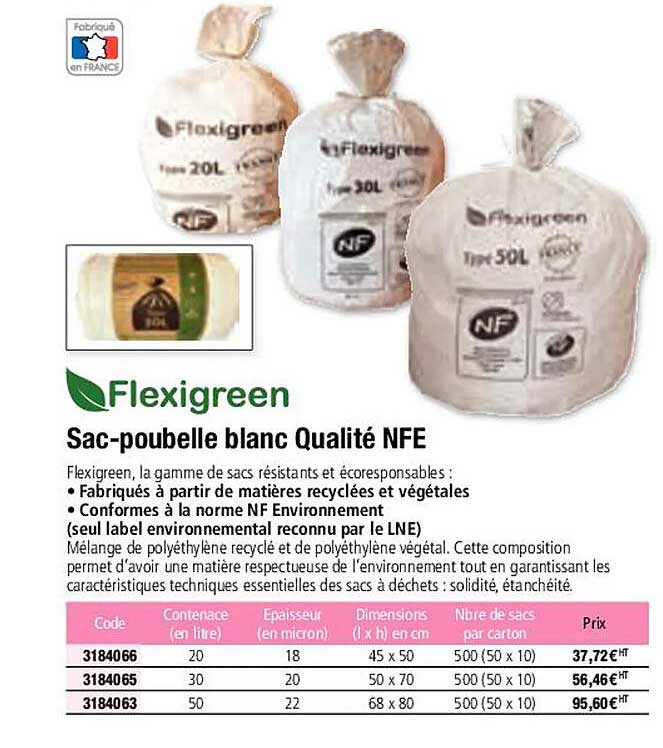 sac-poubelle blanc qualité nfe