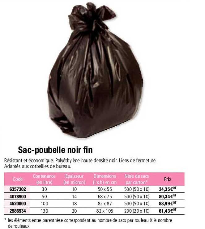 sac-poubelle noir fin