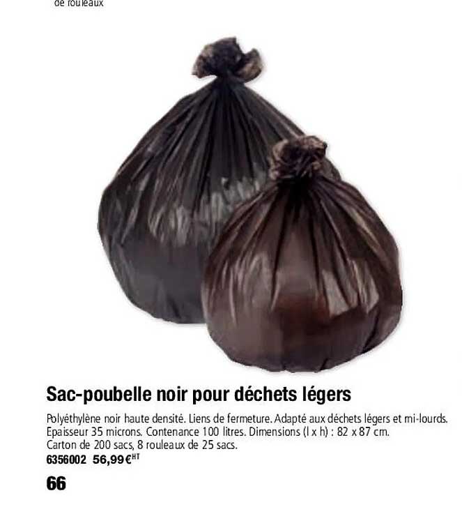 sac-poubelle noir pour déchets légers