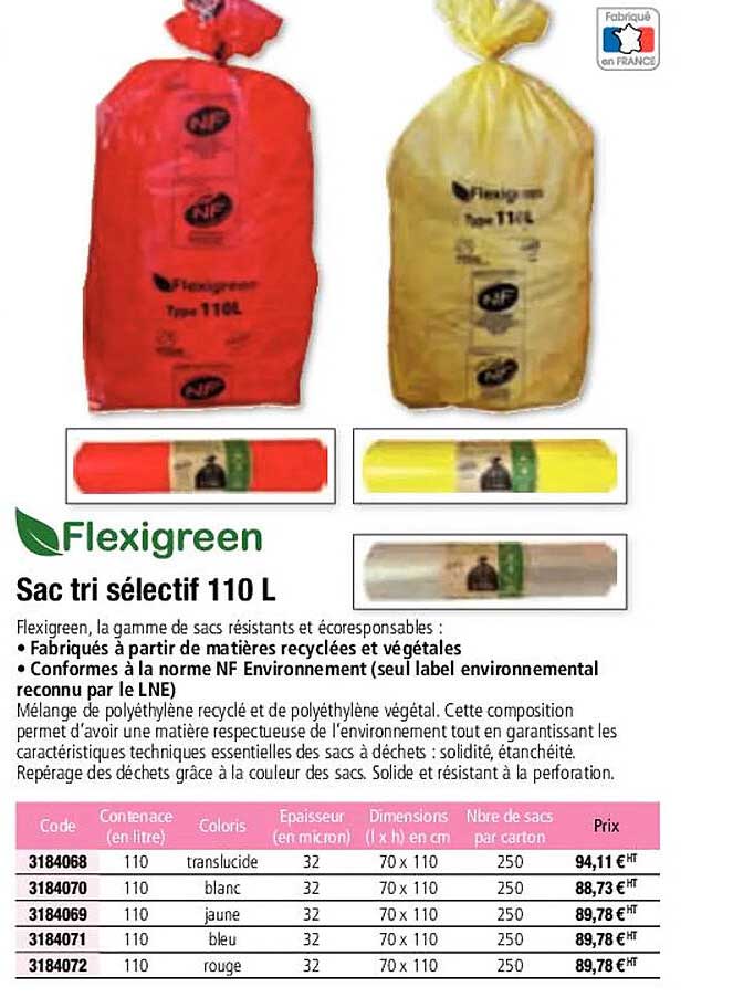sac tri sélectif 110l flexigreen