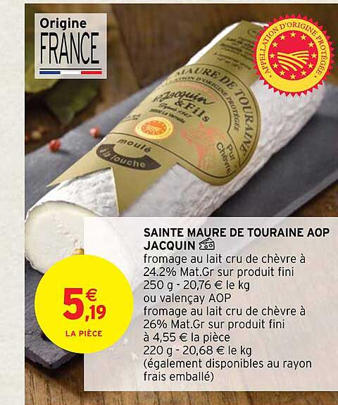 sainte maure de touraine aop jacquin