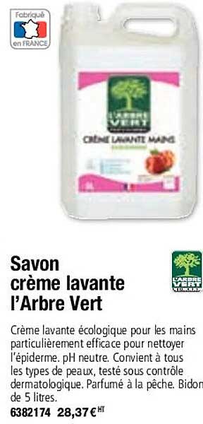 savon crème lavante l'arbre vert