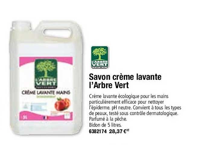 savon crème lavante l'arbre vert