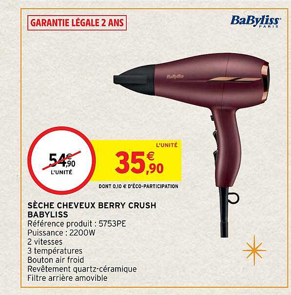 sèche cheveux berry crush babyliss