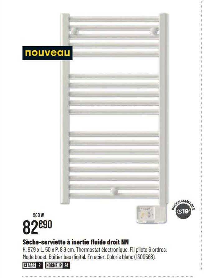 sèche-serviette à inertie fluide droit nn