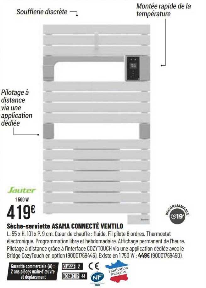 sèche-serviette asama connecté ventilo