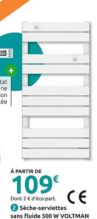 sèche-serviettes sans fluide 500 w voltman