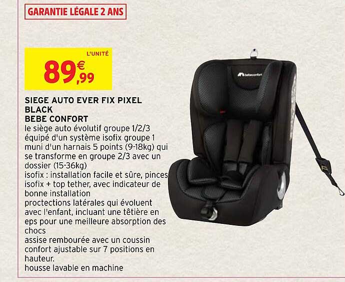 siège auto ever fix pixel black bébé confort